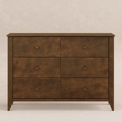 Natural Walnut Mid-Century Modern 6-Drawer Dresser
