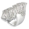 Slickblue Rhodium Brass Pave Ring with Clear CZ Stones, Sleek and Modern Women's Jewelry, Size 5-10 - 3 of 3