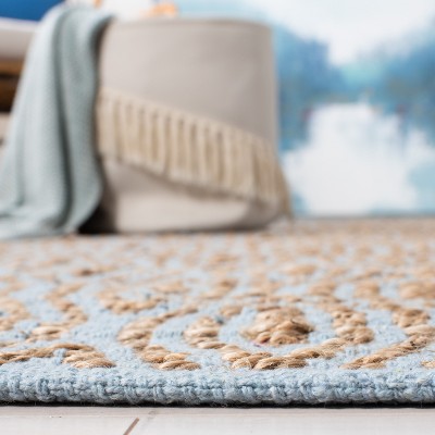 Silver and Natural Geometric Cotton Handmade 4' x 6' Rug