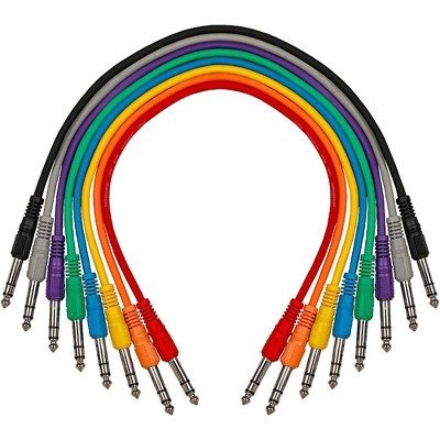 Livewire Essential 1/4" TRS Male to TRS Male Patch Cable 8-Pack 1.5 ft. Black