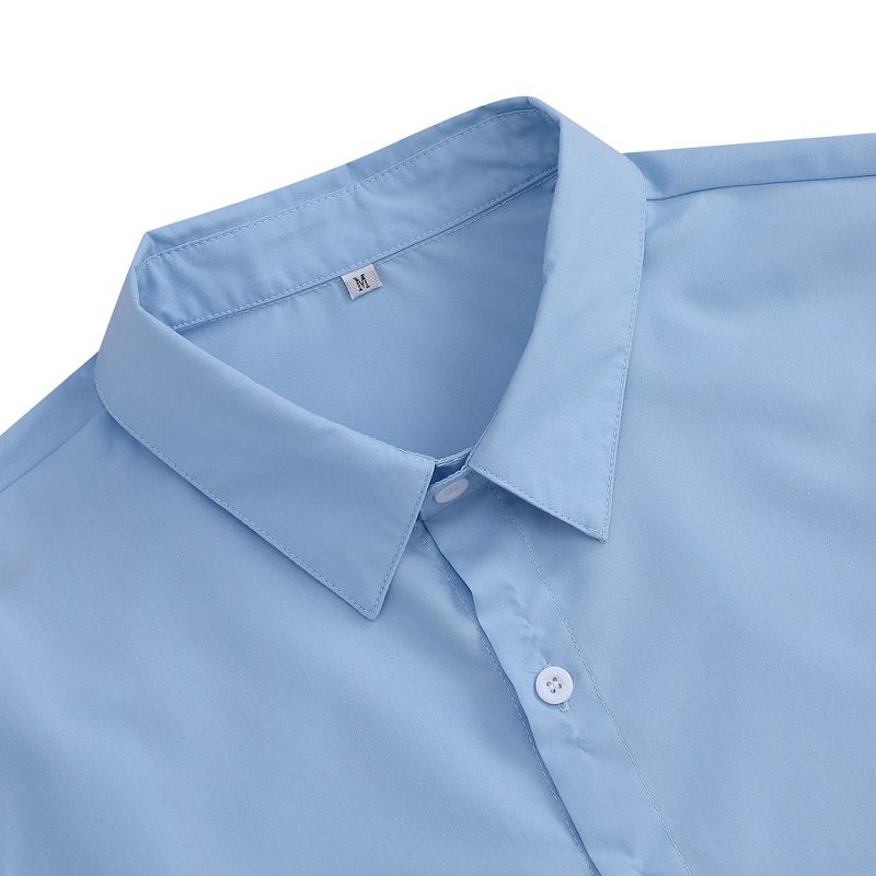 Men's Muscle Shirts Short Sleeve Button Up Shirt Slim Fit Dress Shirts, 5 of 6