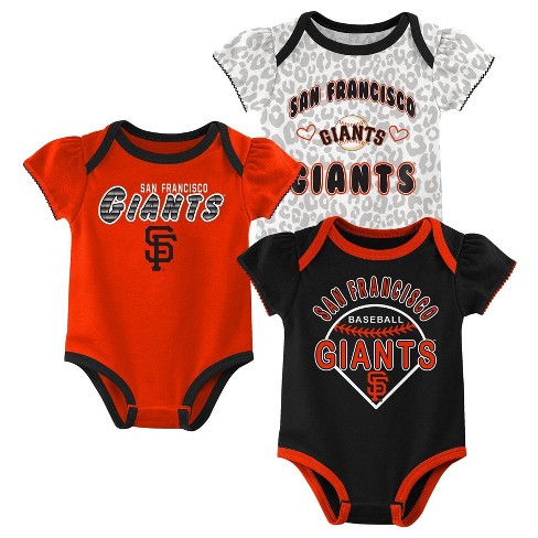 MLB San Francisco Giants Infant Girls' 3pk Bodysuits - 0-3M