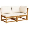 vidaXL 7 Piece Patio Lounge Set with Cushions - Solid Acacia Wood Furniture - Garden/Patio Seating - Cream White Seats - Modular Design - 4 of 4