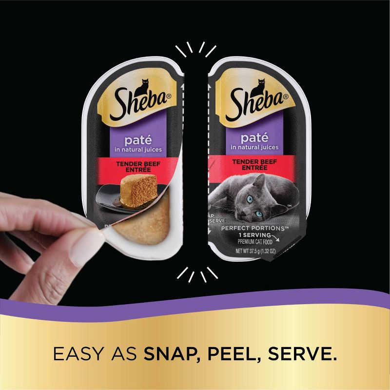 SHEBA PERFECT PORTIONS Tender Beef &#38; Chicken Flavor Entr&#233;e Wet Cat Food Pate - 2.64oz, 4 of 12