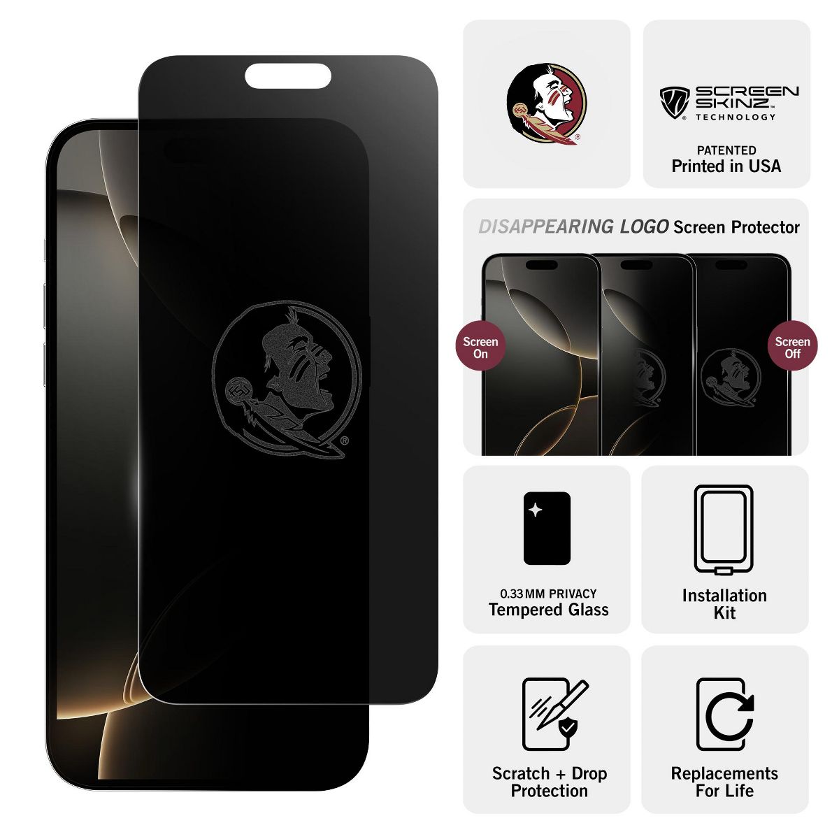 Screen Skinz Florida State Seminole's Privacy Screen Protector - thumbnail 3