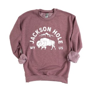 Simply Sage Market Women's Graphic Sweatshirt Jackson Hole Mountain - 1 of 4