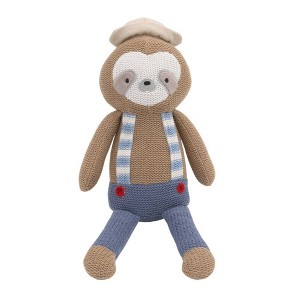 Cuddle Me Scottie The Sloth - Gray and Blue Knit Plush Stuffed Animal - 1 of 4