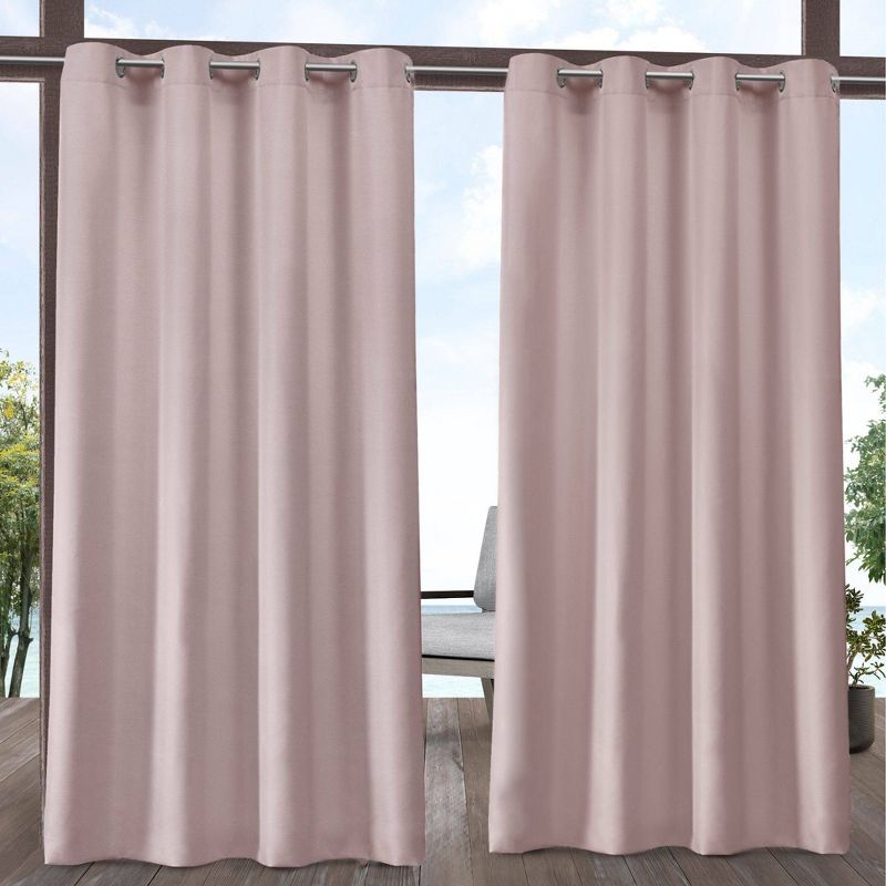 Set of 2 Indoor/Outdoor Solid Cabana Grommet Top Curtain Panels - Exclusive Home, 1 of 9