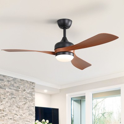 52 Inch Ceiling Fans with Lights and Remote Dimmable LED ABS Blades 6 Speeds Reversible DC Motor Noiseless Ceiling Fan for Bedroom Living Room Office