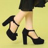 Allegra K Women's Mary Janes Platform Pumps Chunky Heels - 2 of 4