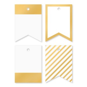 12ct Stationery Tags Gold - 1 of 3