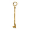Black Bow Jewelry 14k Yellow Gold Satin and Diamond Cut Hockey Stick Pendant - 2 of 4