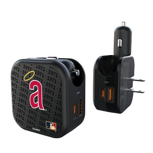 MLB Cooperstown West Teams Text Backdrop 18-Watt 2 in 1 USB A/C Charger - 1 of 3