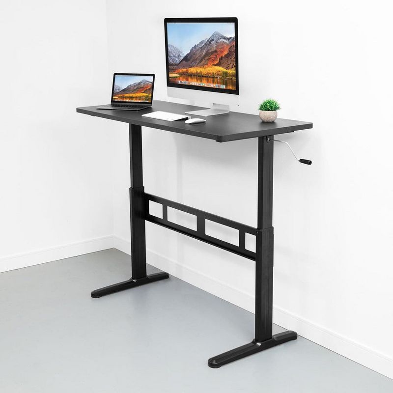 Mount-It! Hand Crank Sit-Stand Desk (Frame and Tabletop Included) - Black, 2 of 11