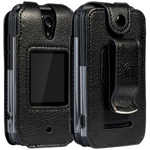 Nakedcellphone Vegan Leather Case with Belt Clip for Schok Classic 2019 Flip Phone - Black - 1 of 4