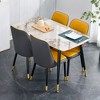 5-Piece Dining Set with Sintered Stone Table and 4 PU Armless Chairs - 2 of 4