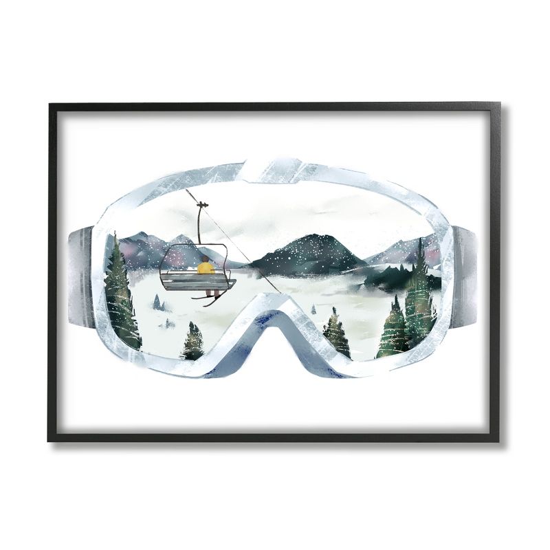 Stupell Industries Ski Mountain Reflection in Sports Goggles Winter Forest, 1 of 7