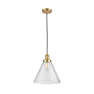 Cone - 1 Light Cord Hung Mini Pendant In Industrial Style-14 Inches Tall and 12 Inches Wide