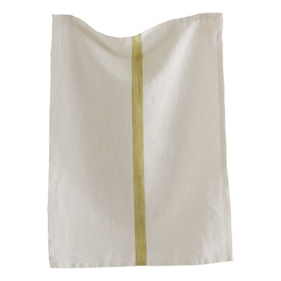 tagltd Linen & Cotton Single Stripe Dishtowel Citron Green