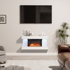 CLIHOME Wall Mounted LED Electric Fireplace with Floating Mantel, 12 Flame Color and Timer - 2 of 4
