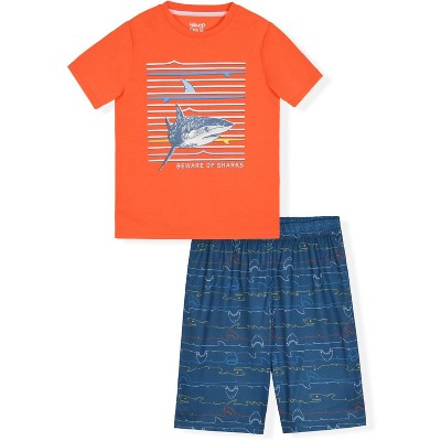 Sleep On It Boys 2-Piece Short-Sleeve Jersey Pajama Shorts Set