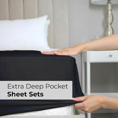 Black Full Deep Pocket Microfiber Sheet Set
