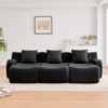 Aukfa Modular Teddy Fabric Sofa,Convertible Modular Sectional Sofa Set , 3-Seats with 1/2/3 Ottoman Soft Boneless Design for Living Room - 3 of 4