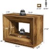 Tribesigns 2-Tier Large Nightstand with Shelf,  35.43 -InchOversized Night Stand for Bedroom, Rustic Brown Side Table for Bedroom,Brown - 2 of 4