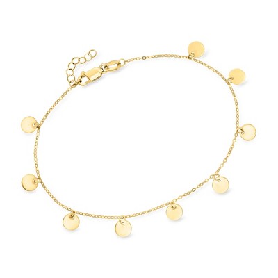 Ross-Simons Italian 18kt Yellow Gold Mirrored-Disc Station Bracelet