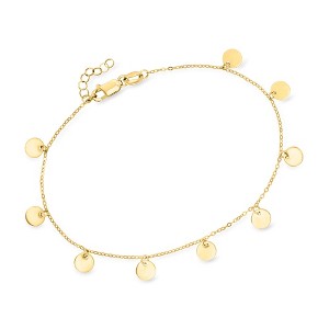 Ross-Simons Italian 18kt Yellow Gold Mirrored-Disc Station Bracelet Size 7.5 - 1 of 4