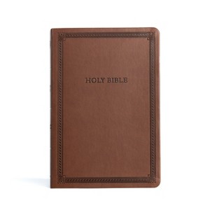 CSB Large Print Thinline Bible, Value Edition, Brown Leathertouch - by  Csb Bibles by Holman (Leather Bound) - 1 of 1