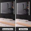 HBEZON LED Medicine Cabinet with Mirrors and Lights, Recess/Wall Mount Bathroom Cabinet, 3 Mode Light, Dimmable, Anti-Fog, Outlet, Silver - 3 of 4