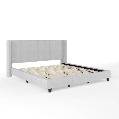 Martha Stewart King Kay Upholstered Platform Bed Gray/Black