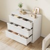 Garvee 3 Drawer Dresser for Bedroom, White Nightstand 3 Chest of Drawers with Large Storage, Small Bedside Table for Living Room, Nursery, Entryway - 2 of 4