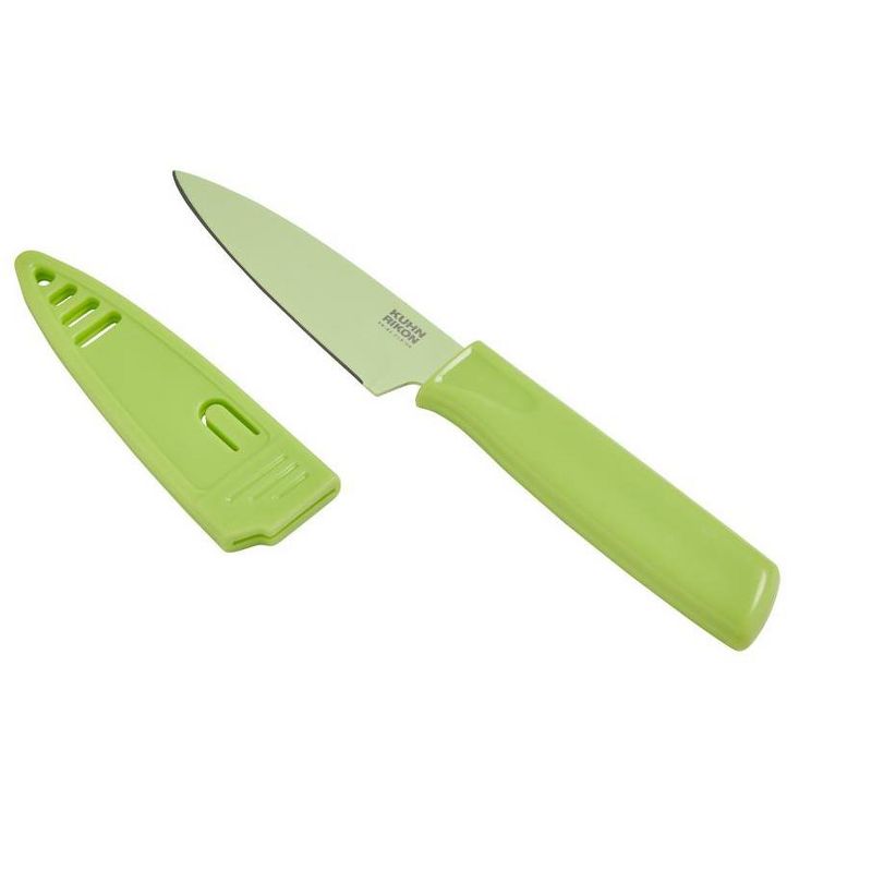 Kuhn Rikon Colori Non-Stick Straight Paring Knife with Safety Sheath, 4 inch, 1 of 2