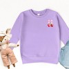 The Juniper Shop Coquette Strawberry Watercolor Toddler Sweatshirt - 5/6T - Lavender - 2 of 4