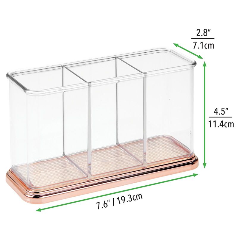mDesign Plastic Organizer Cup Holder for Home Office Storage - Clear/Rose Gold, 3 of 7