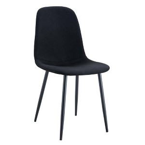 Gulches Black Linen High Resilience Integrated Molding Cross Reinforcement Easy Assembly Metal Leg Dining Chair Set of 4 - 1 of 4