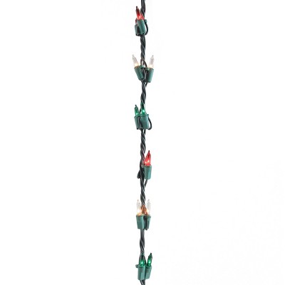 Northlight 100ct Shimmering Christmas Garland Mini Lights Clear/Red - 9' Green Wire