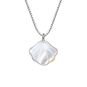 Necklace Fan for Women - HTUTWOO™ 925 sterling silver Necklace, Dainty Handmade Shell Beach Necklace, for Everyday Wear&occasions - 1 of 4