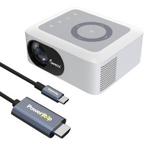 Impecca 120” Portable Home Theater Projector, 80 ANSI Lumens, 720P + USB-C to HDMI Kit - 1 of 4