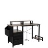 CAVINAS Home Office Desk Morden Reversible Computer Desk with Monitor Stands, 2 Drawers and Side Pocket for Work, Study - 4 of 4