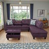 3-Piece L-Shaped Combination Sofa Set in Grey Linen for Living Room - 3 of 4