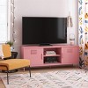 ChicFurnit TV Stands and Consoles Entertainment Center with Storage Cabinets and Open Shelf Media Console for Living Room, Pink, "*15.75"*60" - 2 of 4