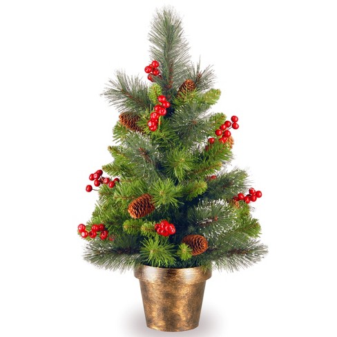 24 Frosted Norway Pine with Pine Cones Medium Artificial Christmas Tree,  Unlit