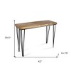 HomeRoots 42" Brown and Black Wood and Metal Distressed Console Table - 3 of 4