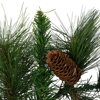 9' White Valley Pine Artificial Christmas Garland with Pine Cones