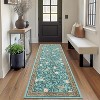 Washable Area Rug - Thin Low Pile, Farmhouse Botanical Print, Large Living Room/Dining Room/Bedroom Carpet - 2 of 4