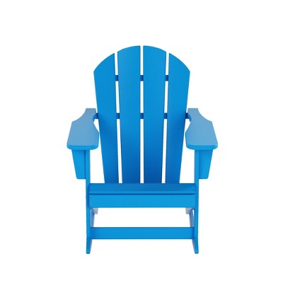 Pacific Blue Alloy Steel Slat Back Outdoor Rocking Chair