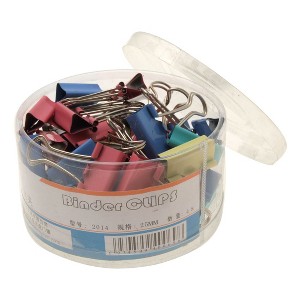 Unique Bargains Office Home Metal Paper Binder Clips 48 Assorted Color 25mm Width - 1 of 3